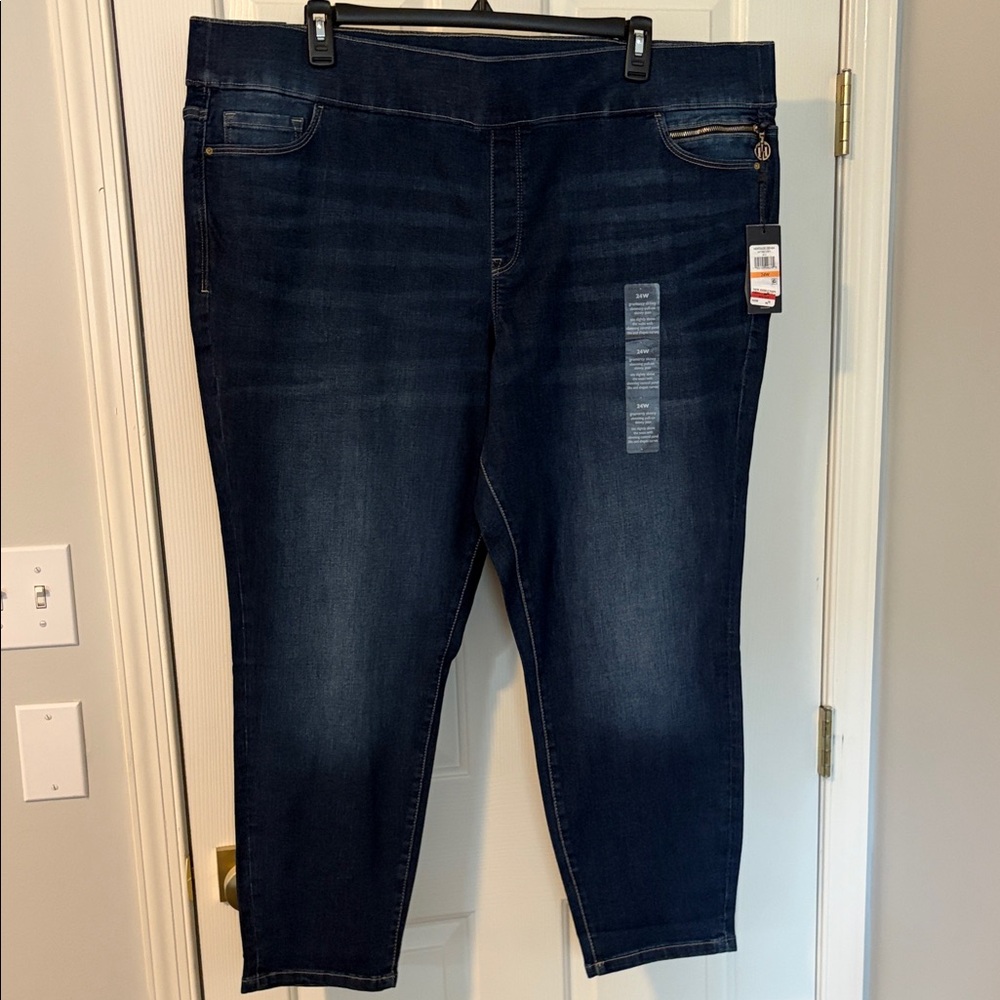 Tommy Hilfiger Gramercy Cut Dark Indigo Stretch Denim Cropped Skinny Jeans